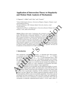 Application of Intersection Theory to Singularity and Motion Mode