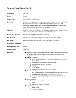 Farm to Plate Game Part 1