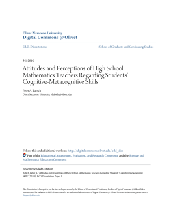 Attitudes and Perceptions of High School Mathematics Teachers