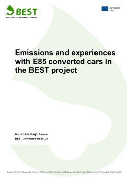 Emissions and experiences with E85 converted cars in the BEST