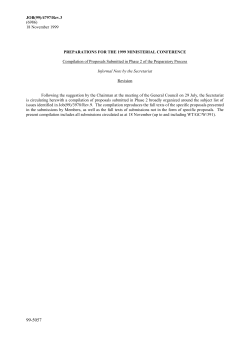 Proposals - World Trade Organization