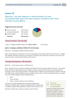 Grade 1 Mathematics Module 4, Topic E, Lesson 19