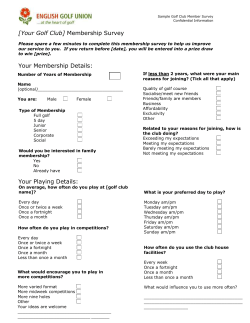 Forbury Golf Club membership Survey