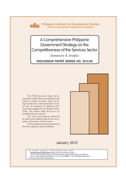 A Comprehensive Philippine Government Strategy on the