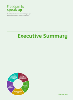 Freedom to Speak Up Executive Summary
