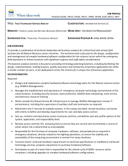 JOB PROFILE Position #3265, 59533, 59536, 59537, 79963, 95598