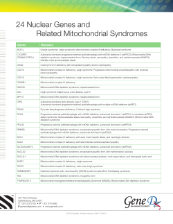 24 Nuclear Genes and Related Mitochondrial Syndromes