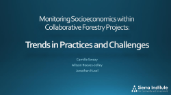 Monitoring Socioeconomics within Collaborative Forestry Projects