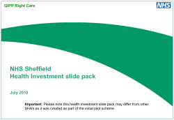 Sheffield Health Improvement Pack data