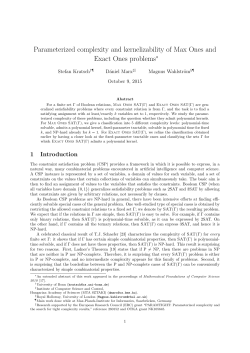Parameterized complexity and kernelizability of Max Ones and Exact