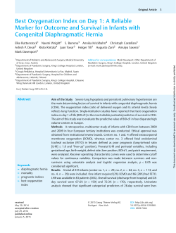 Best Oxygenation Index on Day 1: A Reliable Marker for Outcome