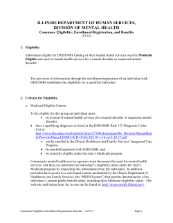 Consumer Eligibility, Enrollment/Registration and Benefits