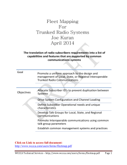 Fleet Mapping For Trunked Radio Systems Joe Kuran April 2014
