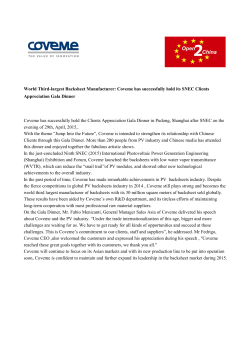 Coveme Gala Dinner during Snec trade show