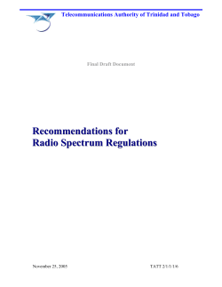 Radio Spectrum Regulations - Telecommunications Authority of