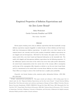 Empirical Properties of Inflation Expectations and the Zero Lower
