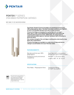 pentek p series spun-bonded polypropylene cartridges