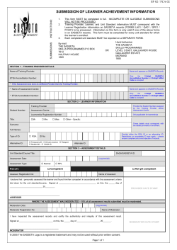 Submission of Learner Achievements SP 02