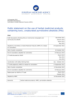 Public statement on the use of herbal medicinal products