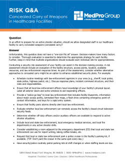 Concealed Carry of Weapons in Healthcare Facilities