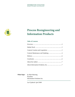 Process Reengineering and Information Products