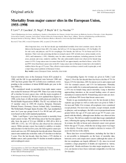 Mortality from major cancer sites in the European Union, 1955&ndash;1998