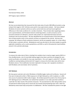 Proteomic Based Identification of Cysteinylated Proteins in