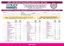 2016 - 2017 Annual Young Plants Order Form