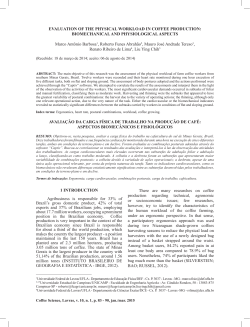 Evaluation of thE physical workload in coffEE - Coffee Science