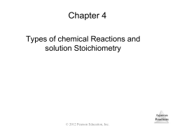 Chapter 4 Aqueous Reactions and Solution Stoichiometry