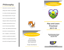 An Inclusive Preschool Program Play and Learn