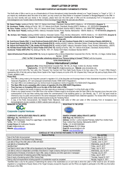 Draft Letter of Offer