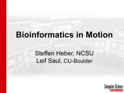 Presentation Title Goes Here - Bioinformatics Research Center