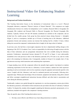 Teaching Intervention 1