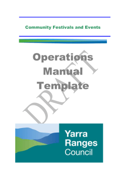 Community Festivals and Events Operations Manual Template 1