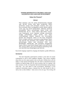 GENDER DIFFERENCES IN CHILDREN LANGUAGE ACQUISITION