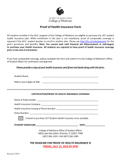Proof of Health Insurance Form