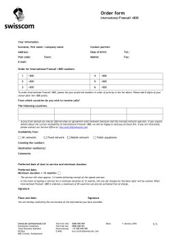 Order form Business Numbers International