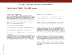 Common Core State Standards "Habits of Mind"