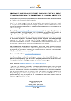 neumarket receives an investment from axon partners group to