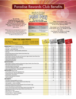 Paradise Rewards Club Benefits