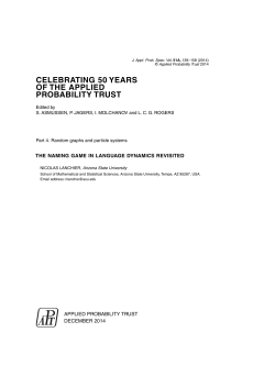 celebrating 50 years of the applied probability trust