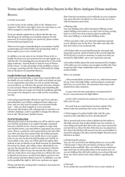 Terms and Conditions for sellers/buyers in the Myro Antiques House
