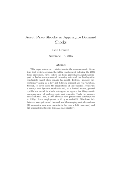 Asset Price Shocks as Aggregate Demand Shocks