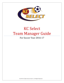 KC Select Team Manager Guide