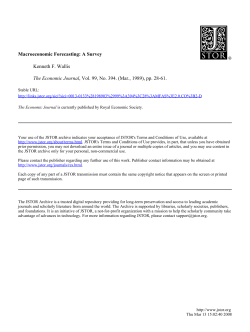 Macroeconomic Forecasting: A Survey Kenneth F. Wallis The