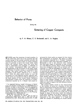 Journal of Metals 1950 - Behavior of Pores during the Sintering of