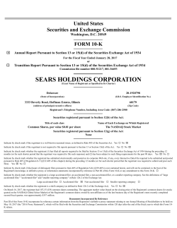 2016 Annual Report - Sears Holdings Corporation
