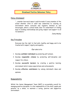 Braehead Positive Behavior Policy 2014