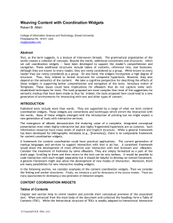 Interactive Widgets and Interfaces